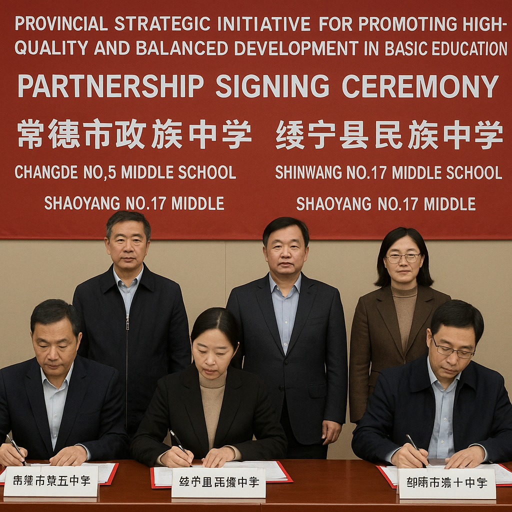 常德市第五中学签署对口帮扶协议，推动基础教育优质均衡发展